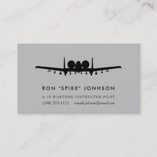 A-10 pilot- Warthog Visitkort