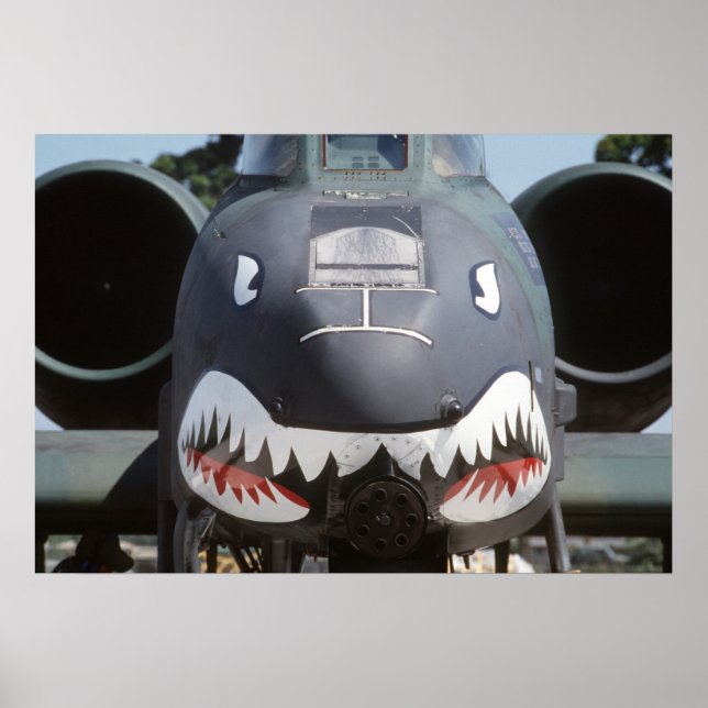 A-10_Thunderbolt_II_Shark_Ansikte Poster (Framsidan)