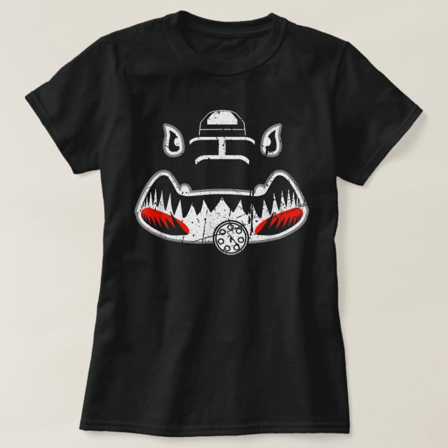 A-10 Thunderbolt II Warthog Nose Art Shark Mouth V T Shirt (Design framsida)