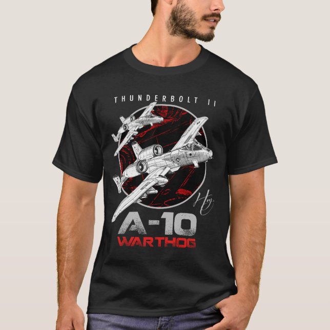 A-10 Thunderbolt II Warthog subsoniskt anfall Flyg T Shirt (Framsida)