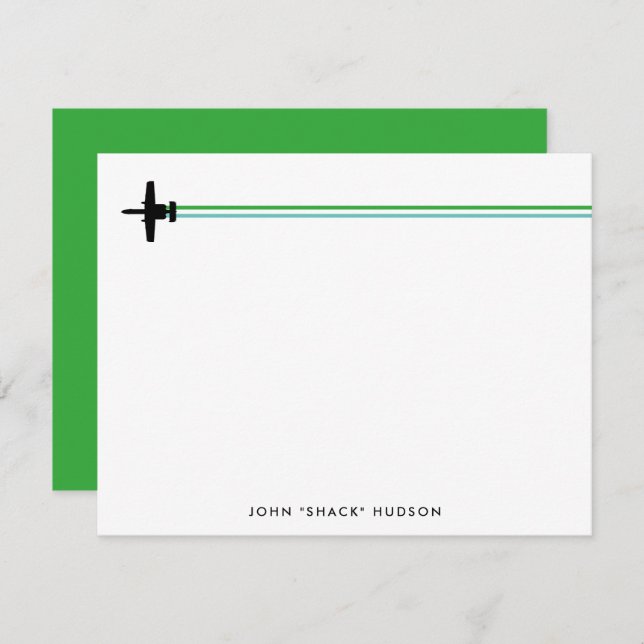 A-10 Warthog Attack Jet Stripe-Anpassningsbar Stat Anteckningskort (Fram/baksida)