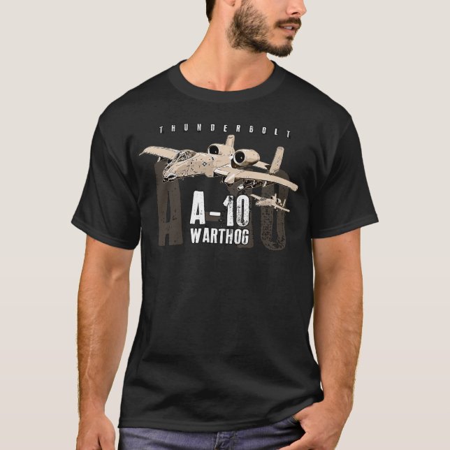 A-10 Warthog Fairchild Close Luft Aircraft T Shirt (Framsida)