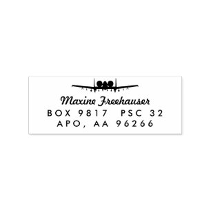 A-10 Warthog Jet Anpassningsbar Returadress Wood F Stämpel