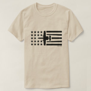 A-10 Warthog Jet Stars och stripes - Svart T Shirt