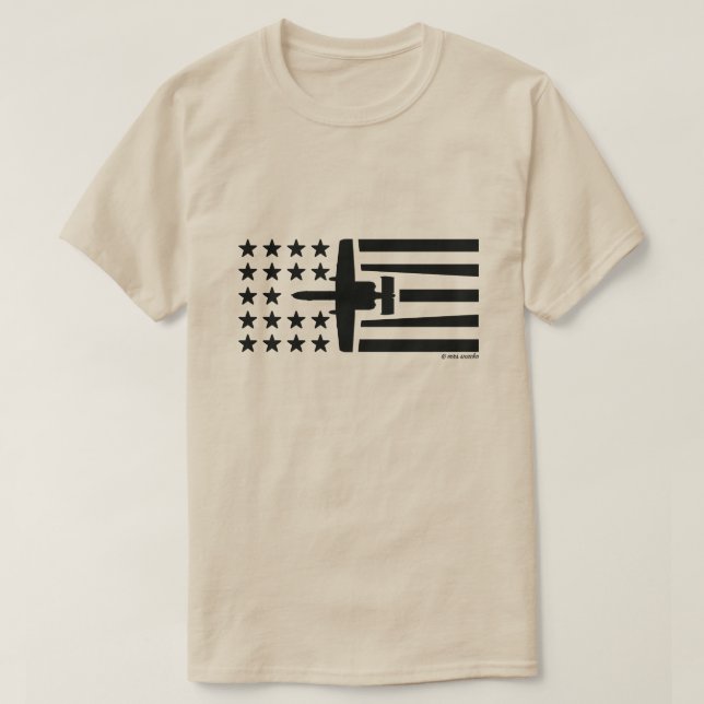 A-10 Warthog Jet Stars och stripes - Svart T Shirt (Design framsida)