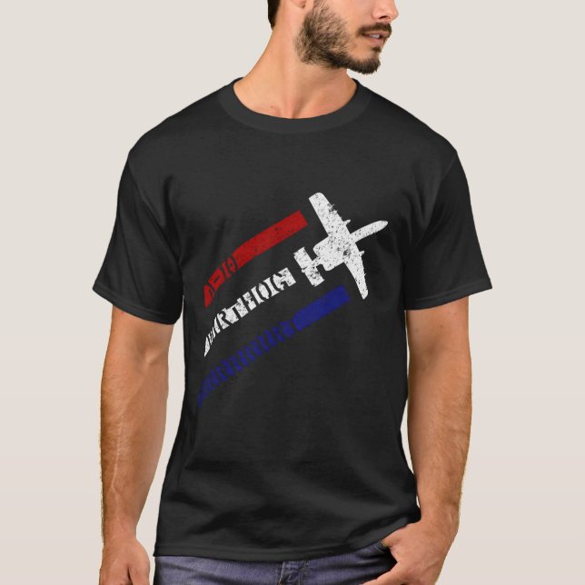 A-10 Warthog Patriotic 4:e av juli T Shirt (Framsida)