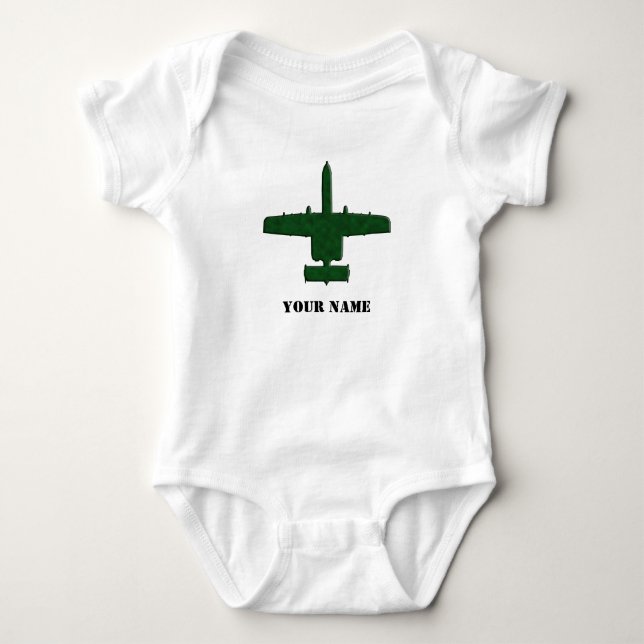 A-10 Warthog Silhouette Grönt Camo-flygplan Tröja (Framsida)