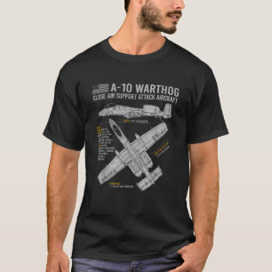 A 10 Warthog Thunderbolt II Flygplan Blue T Shirt