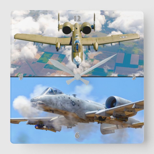 A-10C THUNDERBOLT II FYRKANTIG KLOCKA (Framsida)