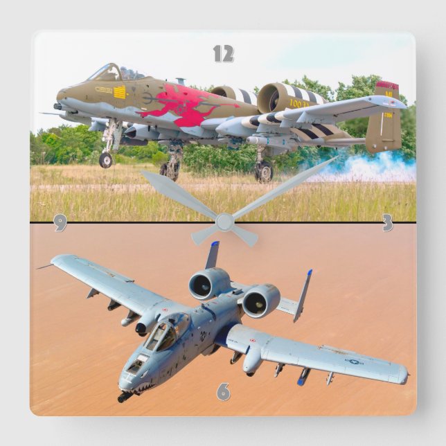 A-10C THUNDERBOLT II FYRKANTIG KLOCKA (Framsida)