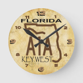 A-1-A Nyckel Väster Clock Rund Klocka