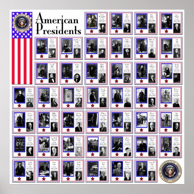 A.A. PRESIDENTER WHITE A/564 POSTER (Framsidan)