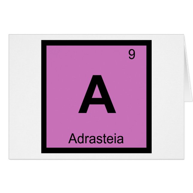 A - Adrasteia Nymf Kemi Periodiska Systemet Grekis Hälsningskort (Framsidan Horizontal)