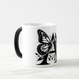 A Alphabet black butterfly Magisk Mugg
