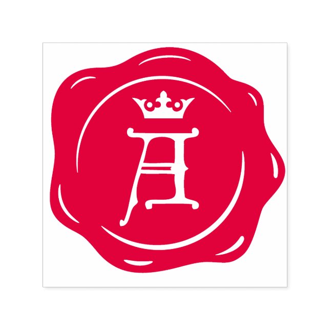 A - Antique Vax Seal Gothic Krona Initial Brev Självfärgande Stämpel (Design)