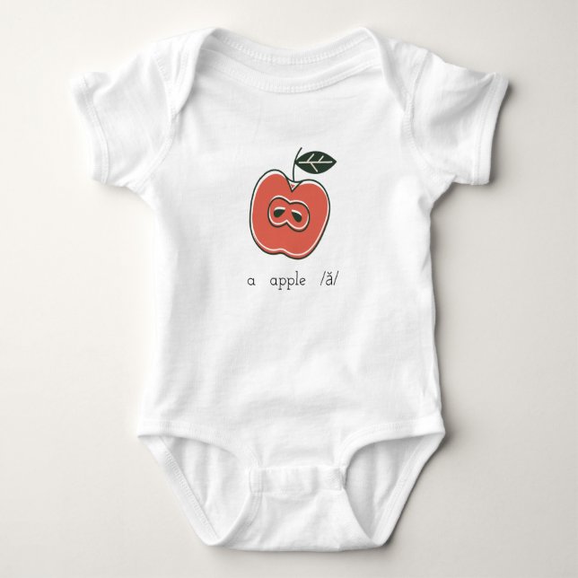 a äpple /ă/ baby t shirt (Framsida)
