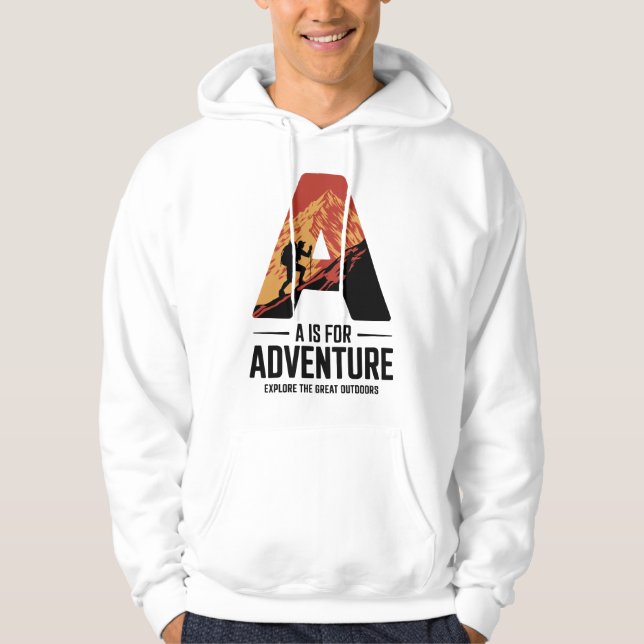 A är avsett för bergsdesign i Äventyr Hoodie (Framsida)
