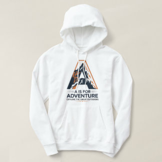 A är avsett för bergsdesign i Äventyr Hoodie