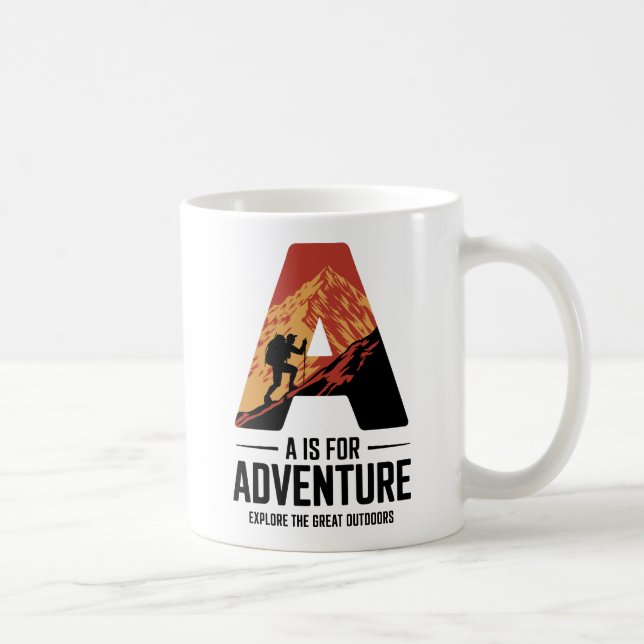 A är avsett för bergsdesign i Äventyr Kaffemugg (Höger)