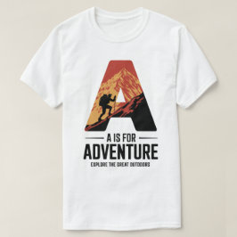 A är avsett för bergsdesign i Äventyr T Shirt