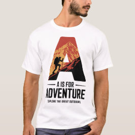 A är avsett för bergsdesign i Äventyr T Shirt