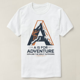 A är avsett för bergsdesign i Äventyr T Shirt