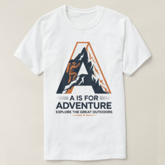 A är avsett för bergsdesign i Äventyr T Shirt