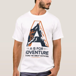 A är avsett för bergsdesign i Äventyr T Shirt