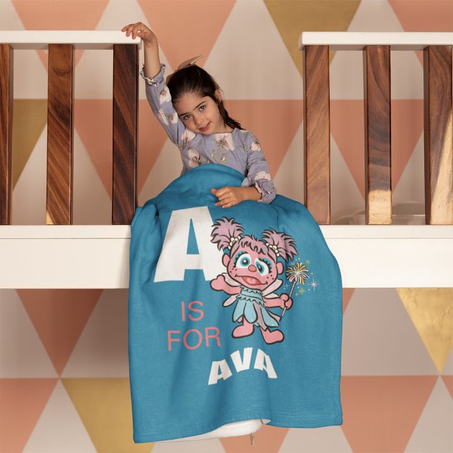 A är för Abby Cadabby | Lägg till ditt namn Fleecefilt (Skapare uppladdad)