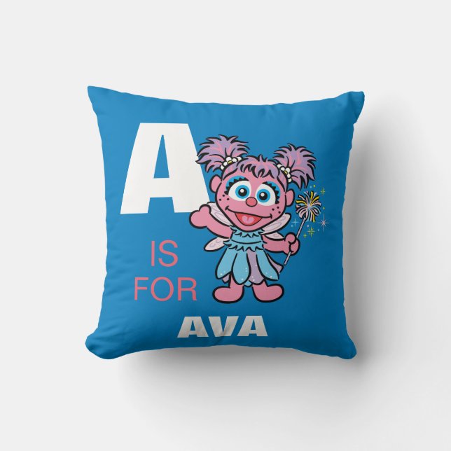 A är för Abby Cadabby | Lägg till ditt namn Kudde (Framsida)