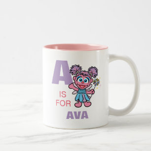 A är för Abby Cadabby Lägg till ditt namn Två-Tonad Mugg