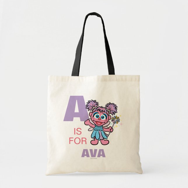 A är för Abby Cadabby | Lägg till ditt namn Tygkasse (Framsidan)