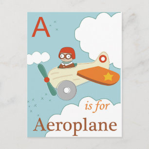 A är för Aeroplane Vykort
