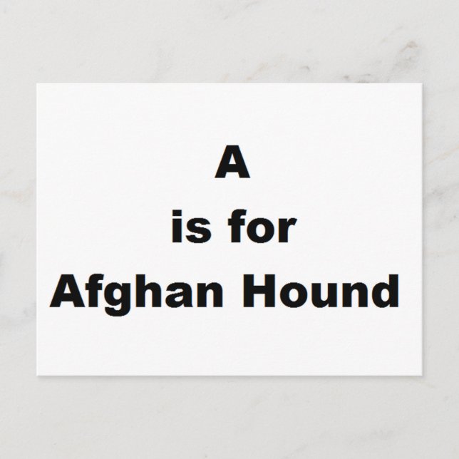 a är for afghan hound vykort (Framsida)