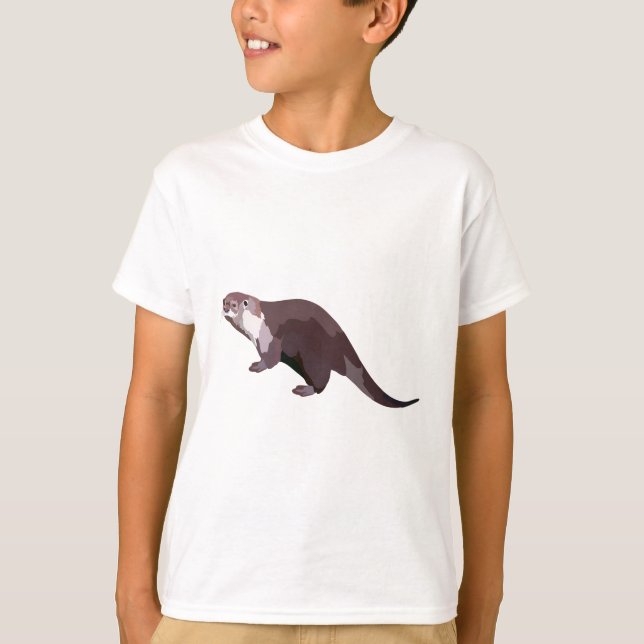 A är för African Clawless Otter T Shirt (Framsida)