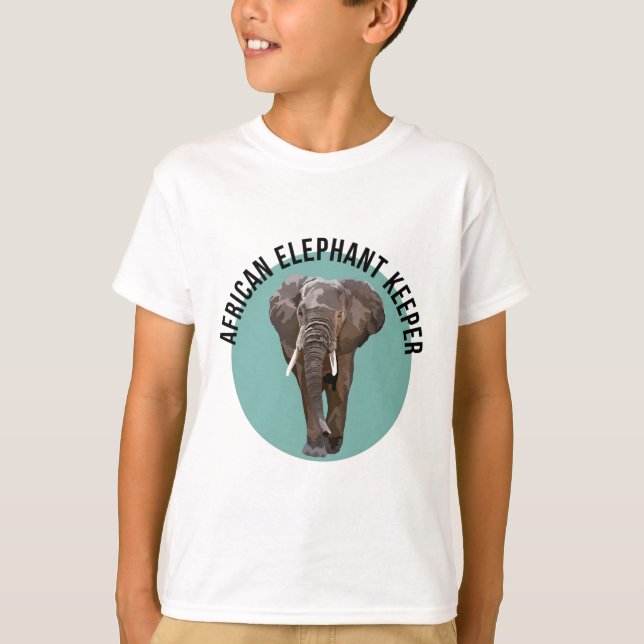 A är för African Elephant Keeper T Shirt (Framsida)