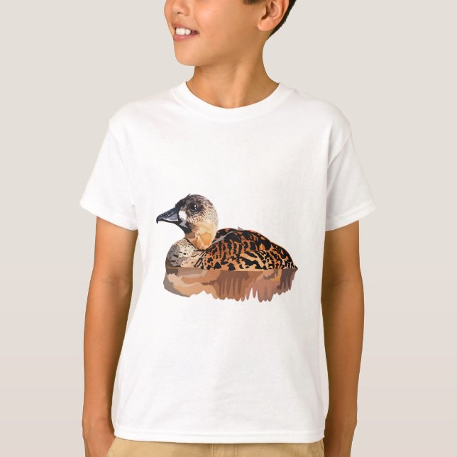 A är för African White Backed Anka T Shirt (Framsida)