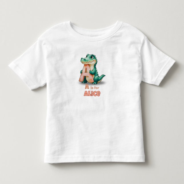 A är för Alice – Personlig T-Shirt för Småbarn  (Framsida)
