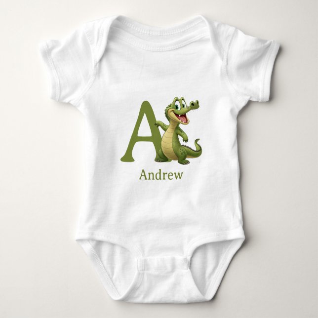 A är för Alligator Personalisera T Shirt (Framsida)