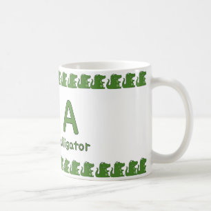 A är för Alligator – Rolig Alfabetets Kupong Desig Kaffemugg