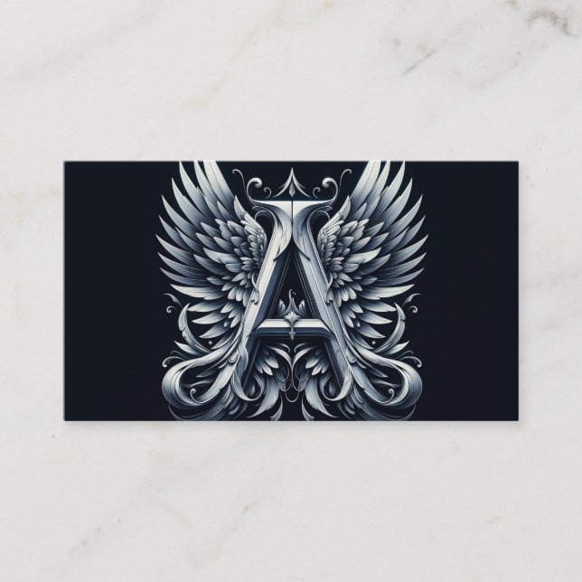 A är för Angel Alphabet Brev Initial Visitkort (Framsida)