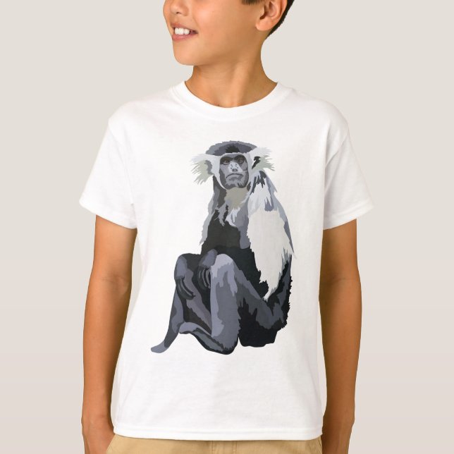 A är för Angolan Colobus Monkey T Shirt (Framsida)