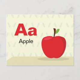 A är för Apple - Alphabet Flash-kort Vykort