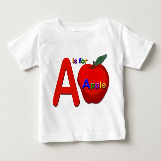 A är för Apple Infants T-shirt (Framsida)