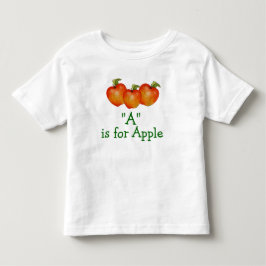 A är för Apple lärer att stava småbarnT-tröja T-shirt