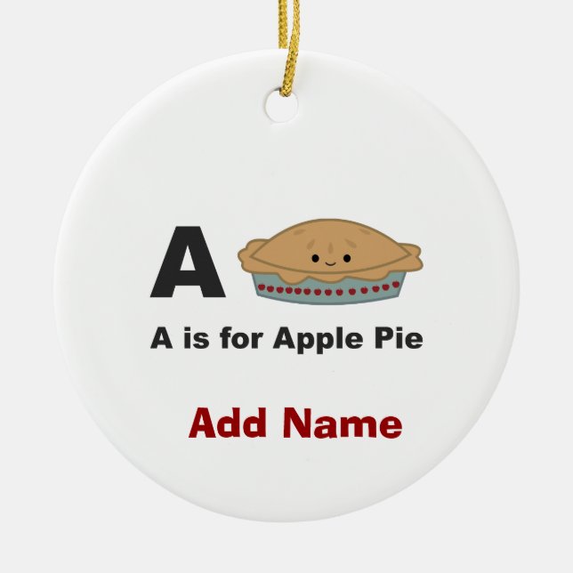 A är för Apple Paj Julgransprydnad Keramik (Framsidan)