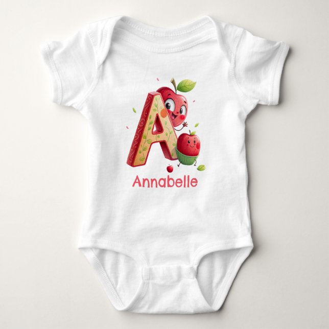 A är för Apple Personalisera T Shirt (Framsida)