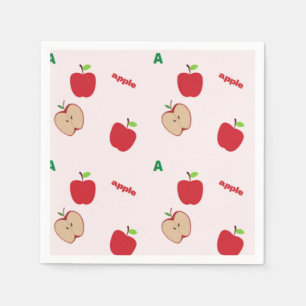 A är för äpple rosa pappersservett