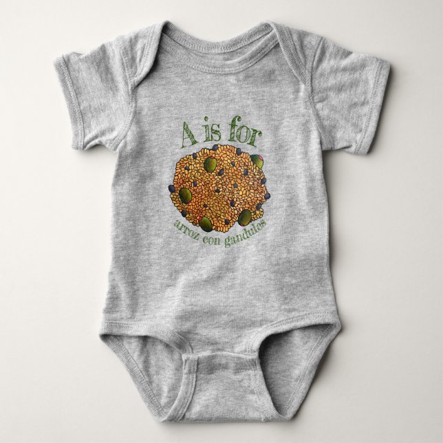 A är för Arroz con Gandules Puerto Rican Food T Shirt (Framsida)