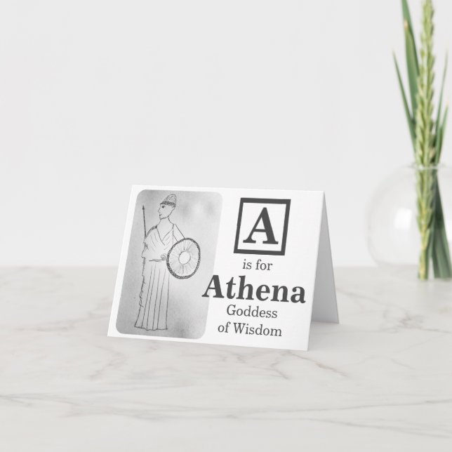 A är för Athenas gudinna. Kort (Framsida)